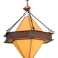 Meyda Lighting Luxor 42" 6-Light Rust Pendant Light With Tan Faux Leather Shade