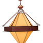 Meyda Lighting Luxor 42" 6-Light Rust Pendant Light With Tan Faux Leather Shade