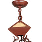 Meyda Lighting Luxor 42" 6-Light Rust Pendant Light With Tan Faux Leather Shade