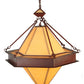Meyda Lighting Luxor 42" 6-Light Rust Pendant Light With Tan Faux Leather Shade