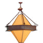Meyda Lighting Luxor 42" 6-Light Rust Pendant Light With Tan Faux Leather Shade