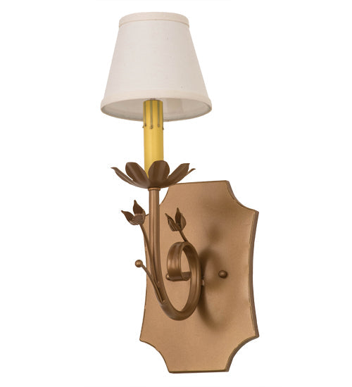 Meyda Lighting Lynda 6" Metallic Bronze Wall Sconce With Beige Natural Textrene Shade
