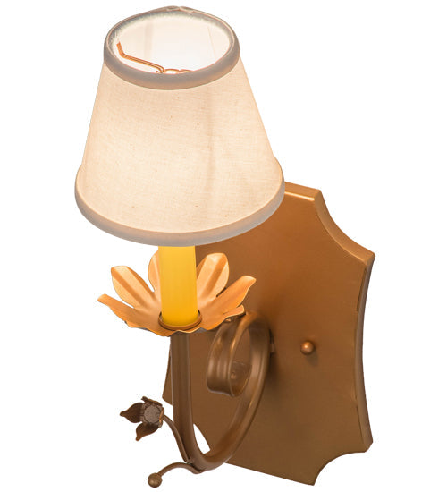 Meyda Lighting Lynda 6" Metallic Bronze Wall Sconce With Beige Natural Textrene Shade