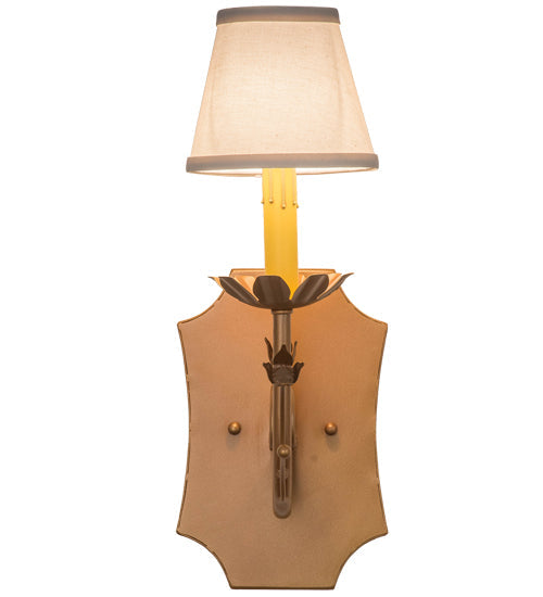 Meyda Lighting Lynda 6" Metallic Bronze Wall Sconce With Beige Natural Textrene Shade