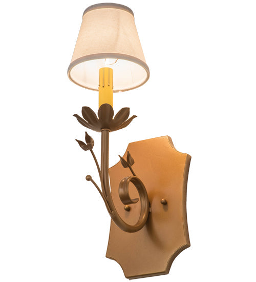 Meyda Lighting Lynda 6" Metallic Bronze Wall Sconce With Beige Natural Textrene Shade