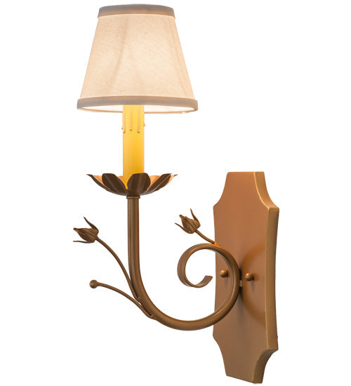 Meyda Lighting Lynda 6" Metallic Bronze Wall Sconce With Beige Natural Textrene Shade
