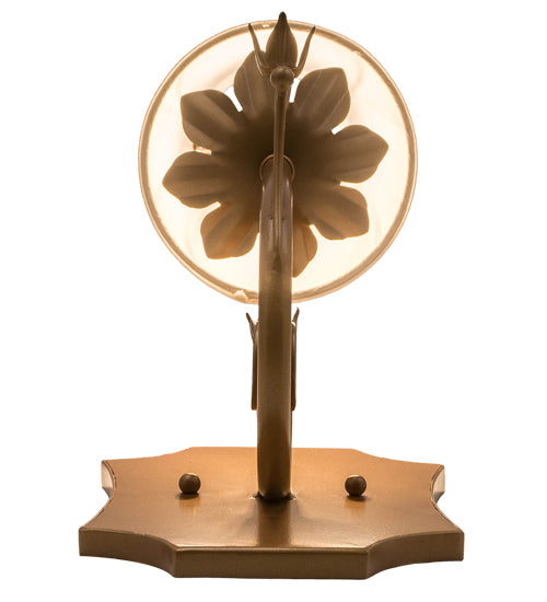 Meyda Lighting Lynda 6" Metallic Bronze Wall Sconce With Beige Natural Textrene Shade