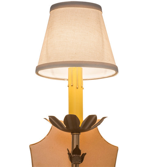 Meyda Lighting Lynda 6" Metallic Bronze Wall Sconce With Beige Natural Textrene Shade
