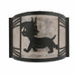 Meyda Lighting Lynx on the Loose 12" Textured Black Left Wall Sconce With Silver Mica Shade Glass