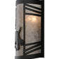 Meyda Lighting Lynx on the Loose 12" Textured Black Left Wall Sconce With Silver Mica Shade Glass