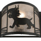 Meyda Lighting Lynx on the Loose 12" Textured Black Left Wall Sconce With Silver Mica Shade Glass