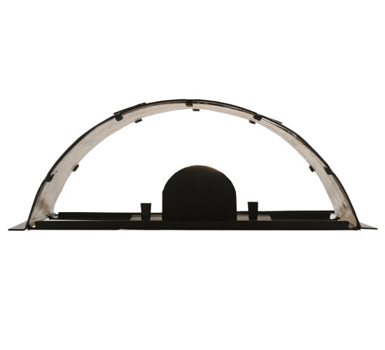 Meyda Lighting Lynx on the Loose 12" Textured Black Left Wall Sconce With Silver Mica Shade Glass