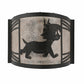 Meyda Lighting Lynx on the Loose 12" Textured Black Right Wall Sconce With Silver Mica Shade Glass