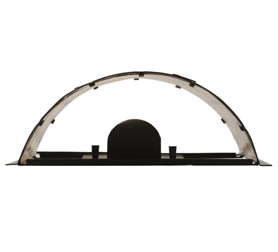 Meyda Lighting Lynx on the Loose 12" Textured Black Right Wall Sconce With Silver Mica Shade Glass