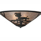 Meyda Lighting Lynx on the Loose 22" 3-Light Textured Black Flush Mount Light With Silver Mica Shade Glass