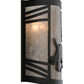 Meyda Lighting Lynx on the Loose 247183 12" Textured Black Right Wall Sconce With Silver Mica Shade Glass