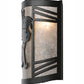 Meyda Lighting Lynx on the Loose 247183 12" Textured Black Right Wall Sconce With Silver Mica Shade Glass