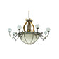 Meyda Lighting Lyre 96" 18-Light 8-Arm Light Burnished Brass Chandelier With Fleshtone Idalight Shade Glass