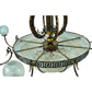 Meyda Lighting Lyre 96" 18-Light 8-Arm Light Burnished Brass Chandelier With Fleshtone Idalight Shade Glass
