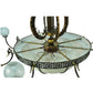 Meyda Lighting Lyre 96" 18-Light 8-Arm Light Burnished Brass Chandelier With Fleshtone Idalight Shade Glass