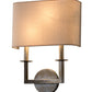 Meyda Lighting Lys 13" 2-Light Antique Silver Wall Sconce With Natural Linen Shade