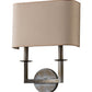 Meyda Lighting Lys 13" 2-Light Antique Silver Wall Sconce With Natural Linen Shade