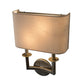 Meyda Lighting Lys 13" 2-Light Antique Silver Wall Sconce With Natural Linen Shade