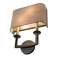 Meyda Lighting Lys 13" 2-Light Antique Silver Wall Sconce With Natural Linen Shade