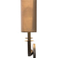 Meyda Lighting Lys 13" 2-Light Antique Silver Wall Sconce With Natural Linen Shade