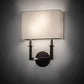 Meyda Lighting Lys 13" 2-Light Timeless Bronze Wall Sconce With White Eggshell Textrene Shade