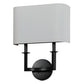 Meyda Lighting Lys 13" 2-Light Timeless Bronze Wall Sconce With White Eggshell Textrene Shade