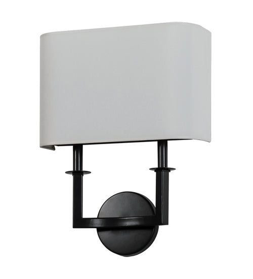 Meyda Lighting Lys 13" 2-Light Timeless Bronze Wall Sconce With White Eggshell Textrene Shade