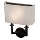 Meyda Lighting Lys 13" 2-Light Timeless Bronze Wall Sconce With White Eggshell Textrene Shade