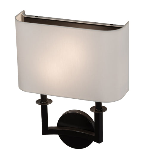 Meyda Lighting Lys 13" 2-Light Timeless Bronze Wall Sconce With White Eggshell Textrene Shade