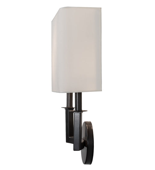 Meyda Lighting Lys 13" 2-Light Timeless Bronze Wall Sconce With White Eggshell Textrene Shade