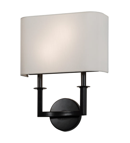 Meyda Lighting Lys 13" 2-Light Timeless Bronze Wall Sconce With White Eggshell Textrene Shade