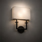 Meyda Lighting Lys 13" 2-Light Timeless Bronze Wall Sconce With White Textrene Shade