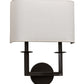 Meyda Lighting Lys 13" 2-Light Timeless Bronze Wall Sconce With White Textrene Shade