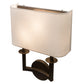 Meyda Lighting Lys 13" 2-Light Timeless Bronze Wall Sconce With White Textrene Shade