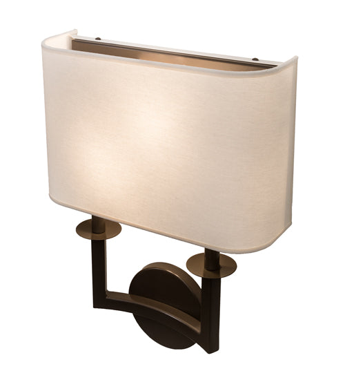 Meyda Lighting Lys 13" 2-Light Timeless Bronze Wall Sconce With White Textrene Shade