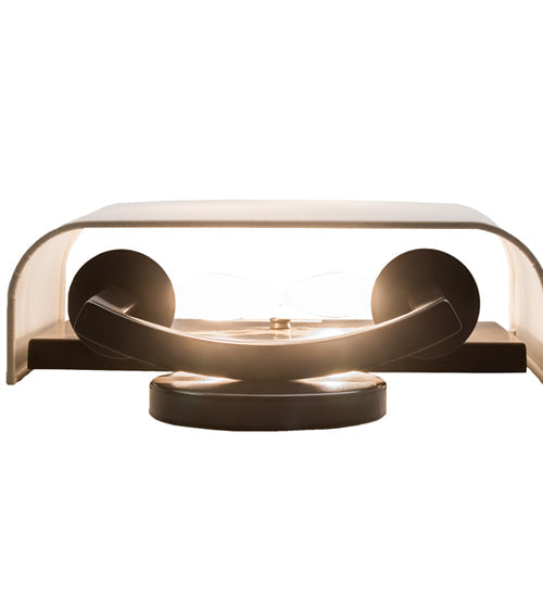 Meyda Lighting Lys 13" 2-Light Timeless Bronze Wall Sconce With White Textrene Shade