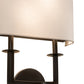 Meyda Lighting Lys 13" 2-Light Timeless Bronze Wall Sconce With White Textrene Shade