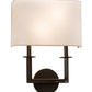 Meyda Lighting Lys 13" 2-Light Timeless Bronze Wall Sconce With White Textrene Shade
