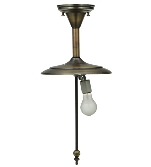 Meyda Lighting M80-1 10" Antique Brass Semi-flush Mount Ceiling Light Hardware