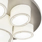 Meyda Lighting MSU 48" 6-Light Nickel Powder Coat Pawprints Flush Mount Light With Statuario Idalight & White Textrene Shade