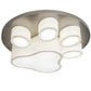 Meyda Lighting MSU 48" 6-Light Nickel Powder Coat Pawprints Flush Mount Light With Statuario Idalight & White Textrene Shade