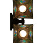 Meyda Lighting Mackintosh Leaf 12" 2-Light Mahogany Bronze Wall Sconce With Multi-Colored Shade Glass