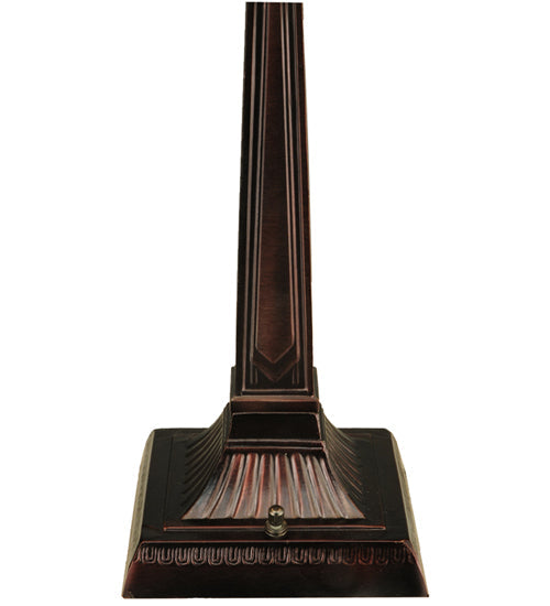 Meyda Lighting Mackintosh Leaf 19" 2-Light Mahogany Bronze Desk Table Lamp With Multi-Colored Shade Glass
