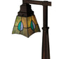 Meyda Lighting Mackintosh Leaf 19" 2-Light Mahogany Bronze Desk Table Lamp With Multi-Colored Shade Glass