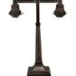 Meyda Lighting Mackintosh Leaf 19" 2-Light Mahogany Bronze Desk Table Lamp With Multi-Colored Shade Glass